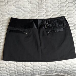 Guess Black Mini Skirt with Buckle Accents